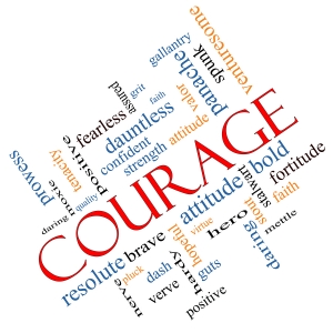 Courage Word Cloud Concept Angled