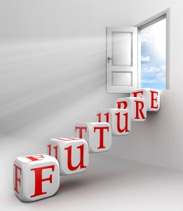 Future Red Word Conceptual Door