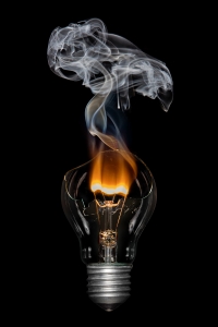 Burning lightbulb